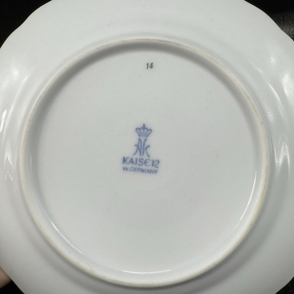 AK Kaiser Germany Porcelain Dish Plate 6inch Plates Dishes Yellow Flowers Set‎ 4 - Picture 7 of 12